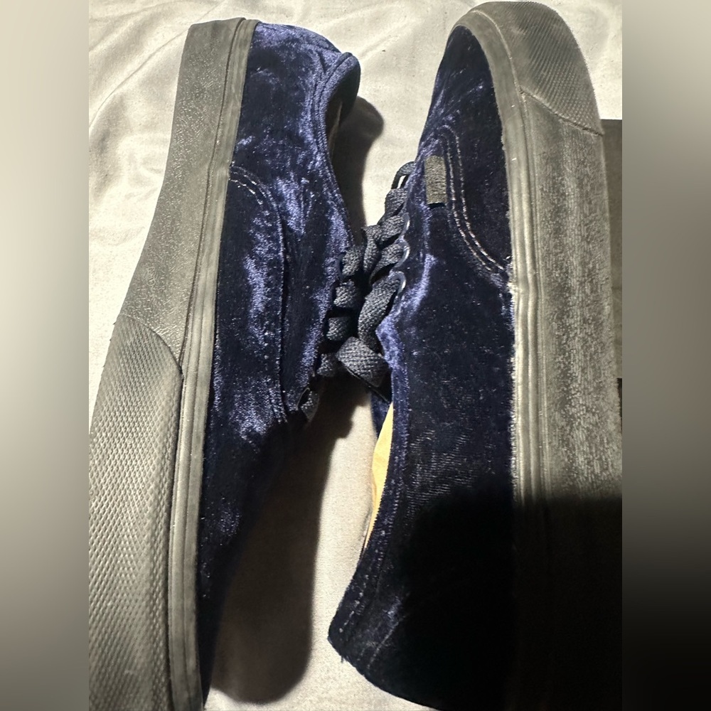 Vans Velvet Sneakers in Black and Navy